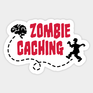 Geocache-Zombie caches Brain Sticker